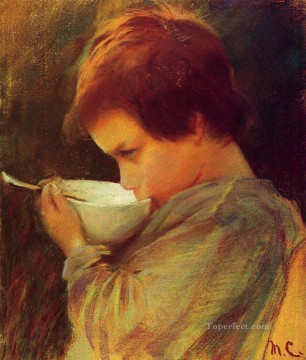 Niño bebiendo leche madres hijos Mary Cassatt Pinturas al óleo